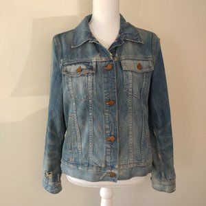 Madewell | distressed denim jean jacket size L